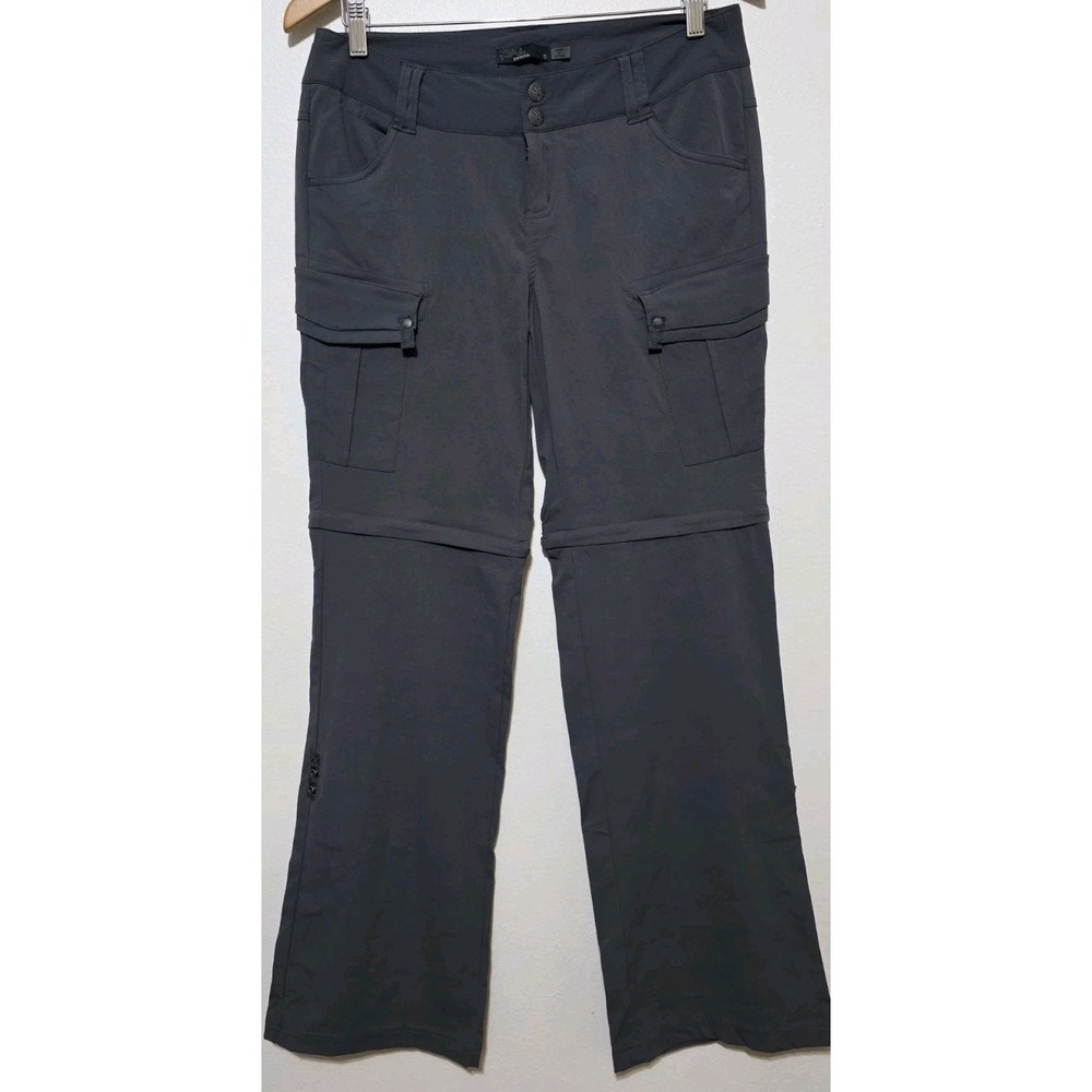 Prana Convertible Pants Shorts Women's Gray Bootcut Outdoors Hiking Ripstop 6x32